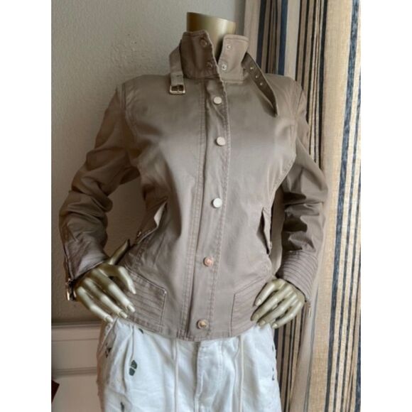 EUC White House Black Market Zip Front Military Jacket 10 - Picture 8 of 13